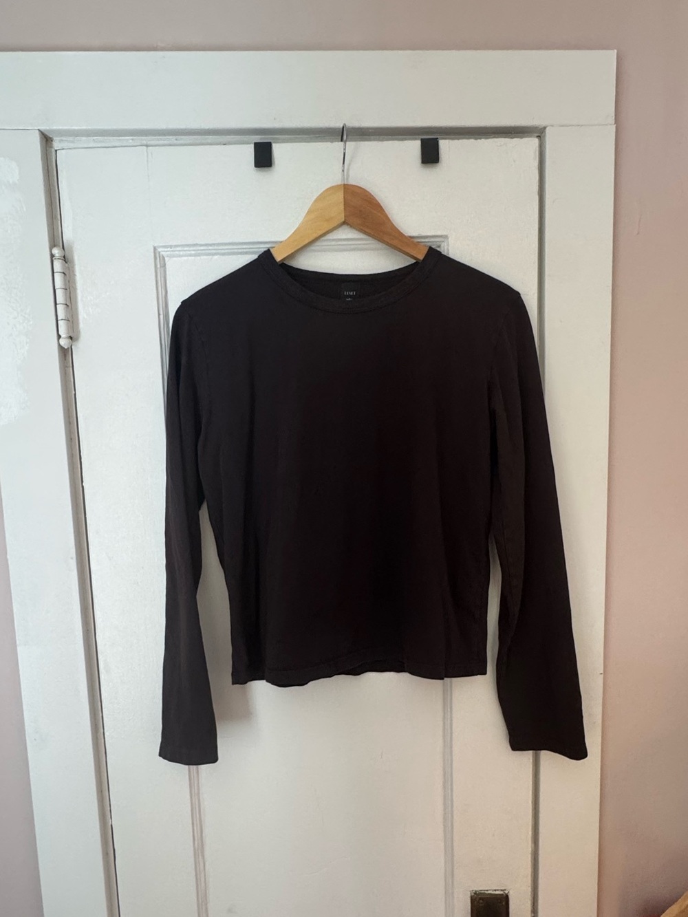 LESET Dark Brown Long-Sleeve Crewneck Top